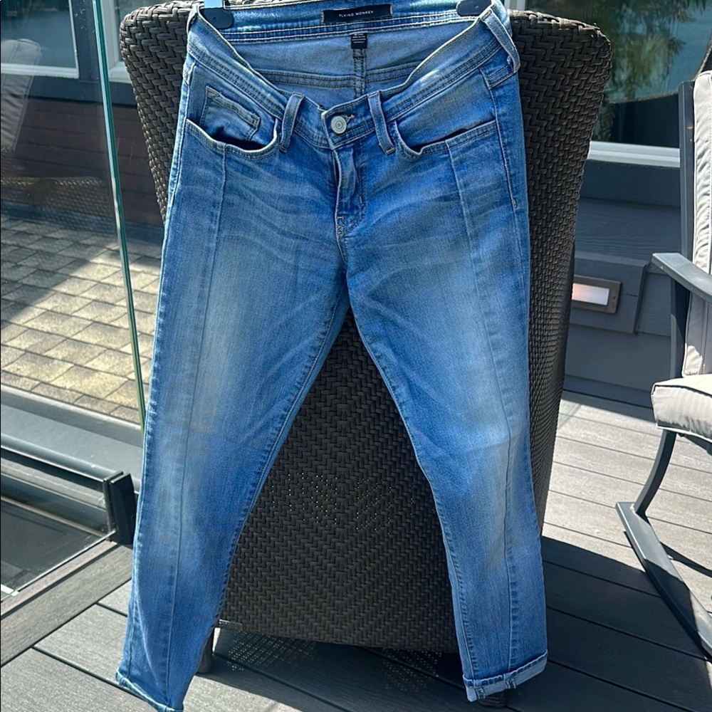 Flying Monkey Blue Cropped Skinny Jeans with Stretch